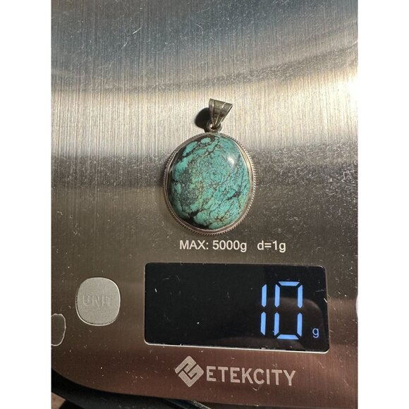 VTG Sterling Silver and Turquoise Pendant 10 grams - Picture 3 of 5